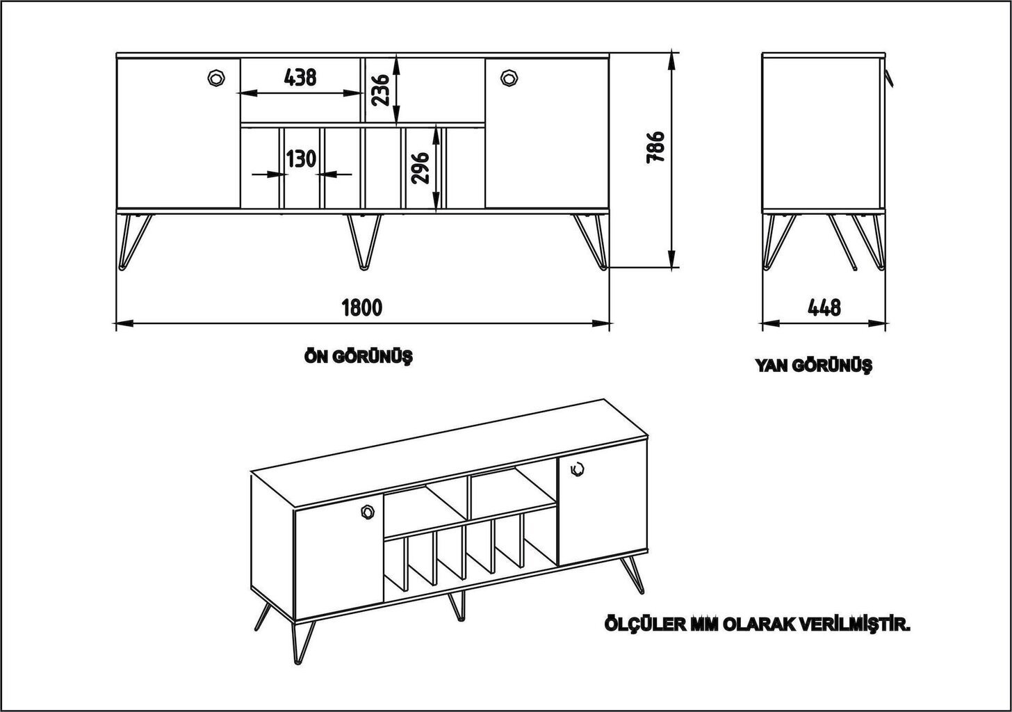 Lipasto Kalune Design Lorenz Ayna, musta hinta ja tiedot | Lipastot | hobbyhall.fi