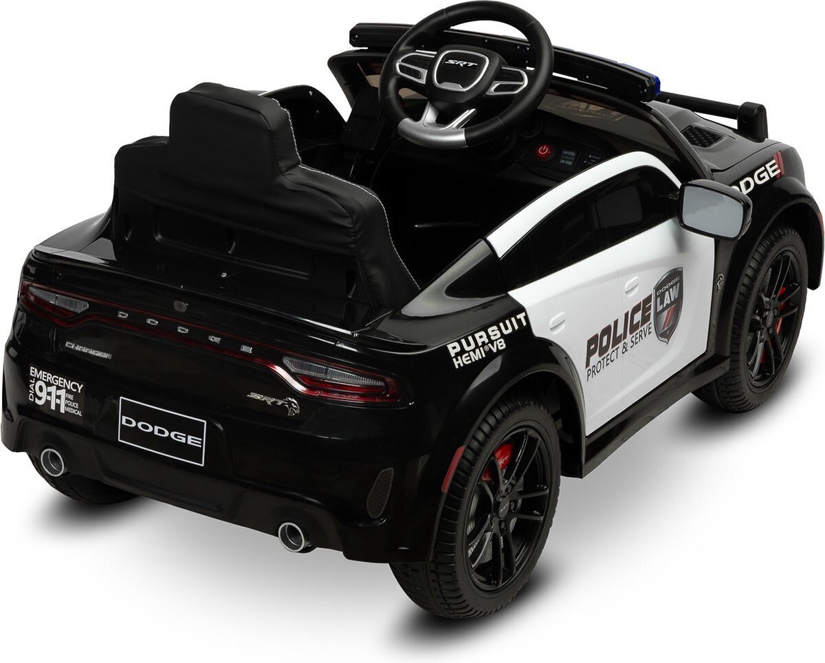 Toyz Dodge Charger Police yksipaikkainen sähkökäyttöinen lasten auto, musta hinta ja tiedot | Lasten sähköautot | hobbyhall.fi