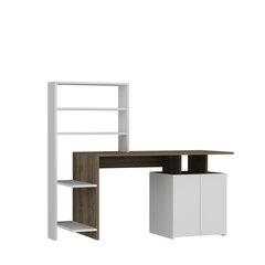 Melis, Kirjoituspöytä jossa hylly, ruskea/valkoinen hinta ja tiedot | Tietokonepöydät ja työpöydät | hobbyhall.fi