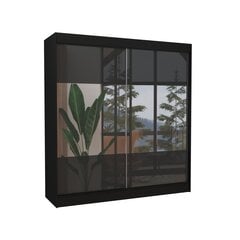 Vaatekaappi Adrk Furniture Tamos 200 cm,musta hinta ja tiedot | Kaapit | hobbyhall.fi
