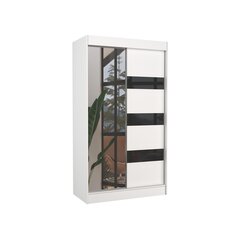 Vaatekaappi Adrk Furniture Toura 120 cm, valkoinen/musta. hinta ja tiedot | Kaapit | hobbyhall.fi