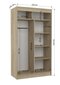 Vaatekaappi Adrk Furniture Boil 120 cm, ruskea/musta. hinta ja tiedot | Kaapit | hobbyhall.fi