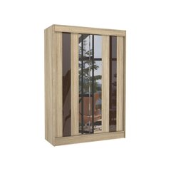 Vaatekaappi Adrk Furniture Boil 150 cm, tummanruskea / tammi. hinta ja tiedot | Kaapit | hobbyhall.fi