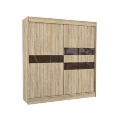 Vaatekaappi Adrk Furniture Batia 200 cm, tammi / tummanruskea. hinta ja tiedot | Kaapit | hobbyhall.fi