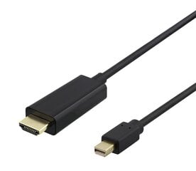 Deltaco, miniDisplayPort - HDMI, 4K UHD, 2 m hinta ja tiedot | Kaapelit ja adapterit | hobbyhall.fi