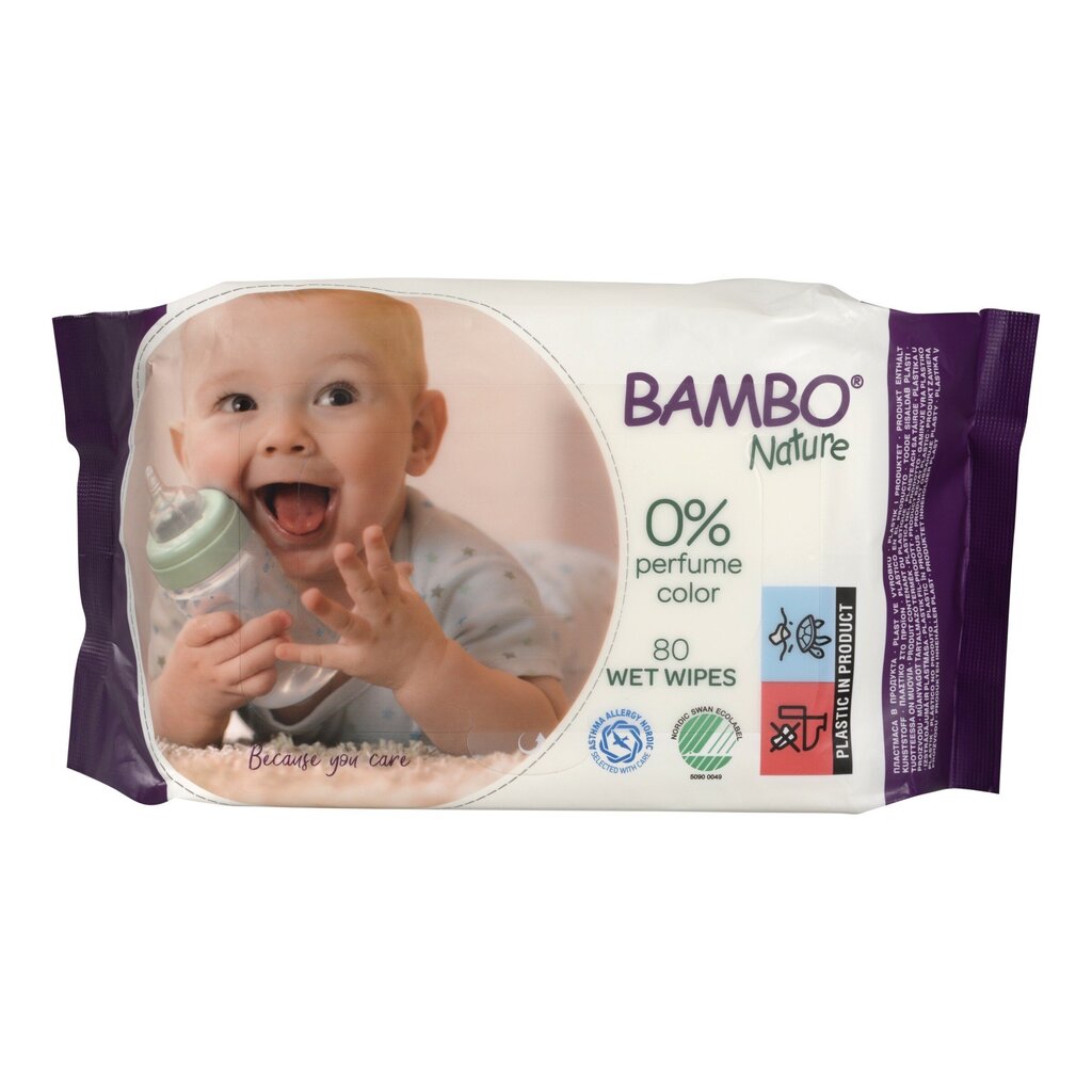BAMBO Nature Wet Wipes -vauvan puhdistusliinat, 80 kpl hinta 