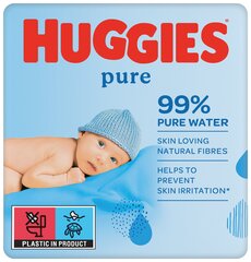 HUGGIES Pure Single -kosteuspyyhkeet, 168 kpl hinta ja tiedot | Vauvojen kosteuspyyhkeet | hobbyhall.fi