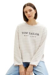 Tom Tailor naisten collegepaita, beige raidallinen hinta ja tiedot | Naisten T-paidat | hobbyhall.fi