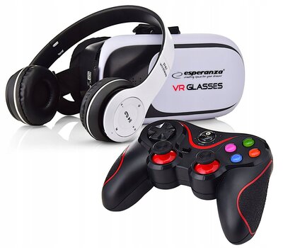 Virtual Reality 3D lasit + Langattomat Bluetooth 5.0 -kuulokkeet + VR gamepad hinta ja tiedot | VR-lasit | hobbyhall.fi
