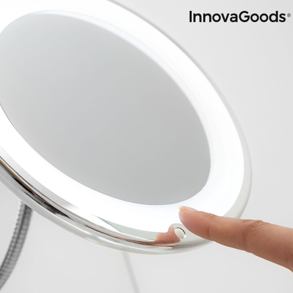 Suurennuspeili LED-valolla ja imukupilla, taivutettava teline InnovaGoods hinta ja tiedot | Kosmetiikkalaukut ja peilit | hobbyhall.fi