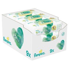 PAMPERS Coconut Pure puhdistusliinat, 9x42 kpl hinta ja tiedot | Vauvojen kosteuspyyhkeet | hobbyhall.fi