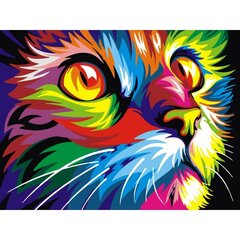 Maalaus numeroiden mukaan Värikäs kissa 30x40 hinta ja tiedot | Maalaa numeroiden mukaan | hobbyhall.fi