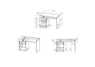 Tietokonepöytä Blanco 11, valkoinen/ruskea hinta ja tiedot | Tietokonepöydät ja työpöydät | hobbyhall.fi