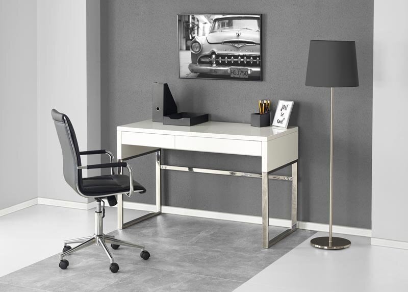 B32 -kirjoituspöytä, korkeakiilto valkoinen hinta ja tiedot | Tietokonepöydät ja työpöydät | hobbyhall.fi