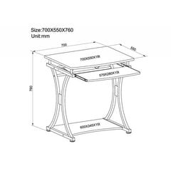 Techly tietokonepöytä Compact 700x550, musta hinta ja tiedot | Tietokonepöydät ja työpöydät | hobbyhall.fi