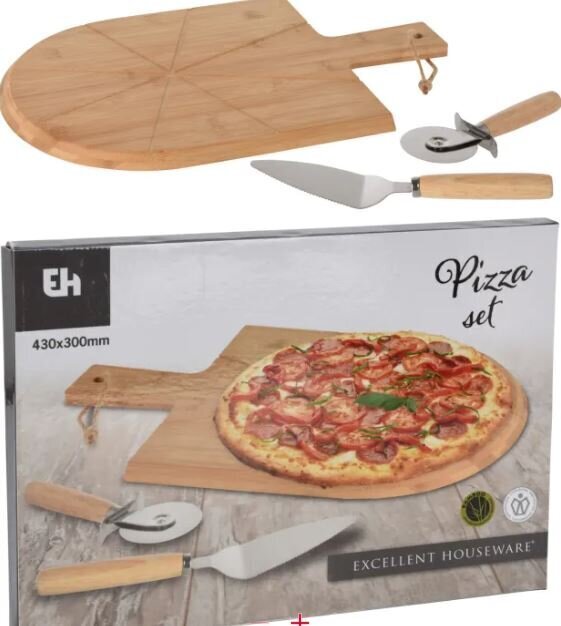 Excellent Houseware pizzalautanen ja työkalut, 3 osaa hinta ja tiedot | Leikkuulaudat | hobbyhall.fi
