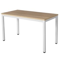 Kirjoituspöytä 120x60x76 cm, valkoinen/tammi hinta ja tiedot | Tietokonepöydät ja työpöydät | hobbyhall.fi