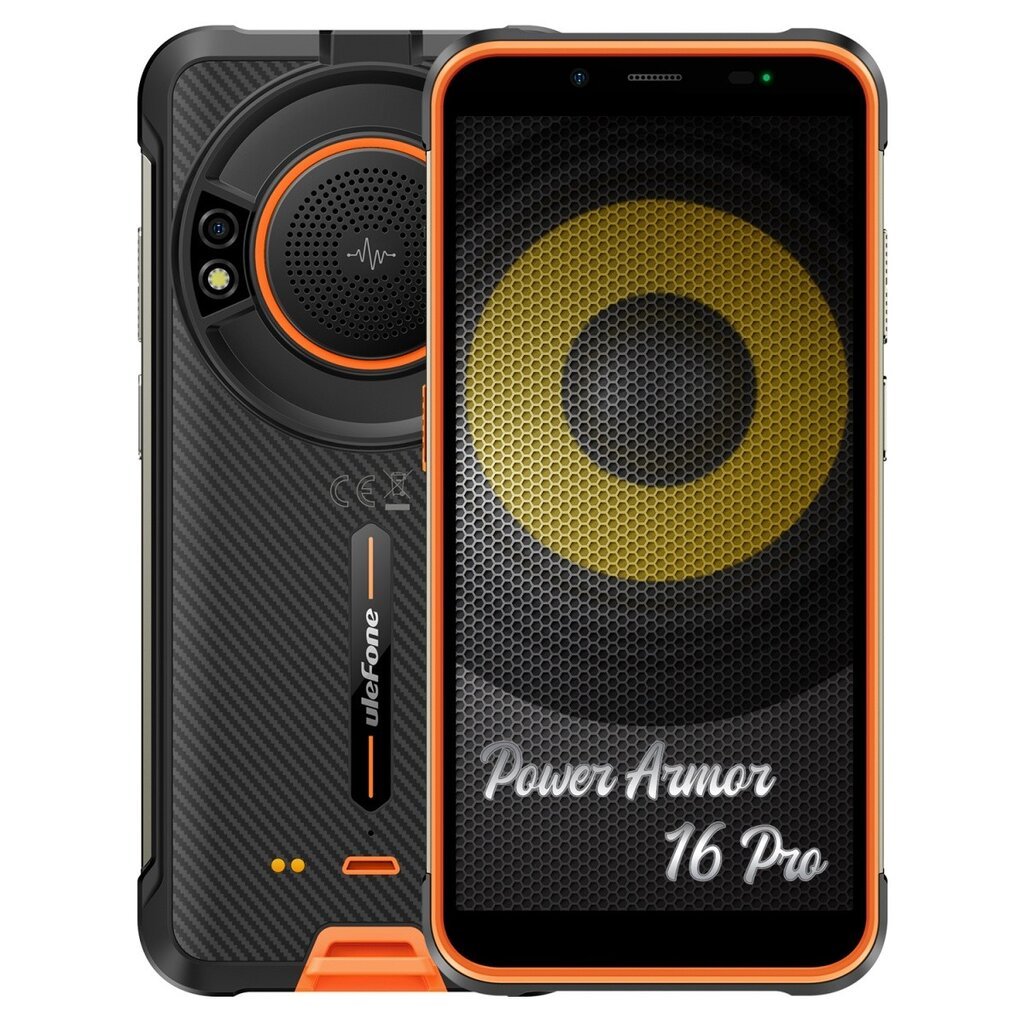 Ulefone Power Armor 16 Pro 4/64GB Orange/Black UF-PA16P/OE hinta ja tiedot | Matkapuhelimet | hobbyhall.fi