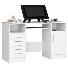 Työpöytä NORE Ana, 124 cm, valkoinen hinta ja tiedot | Tietokonepöydät ja työpöydät | hobbyhall.fi