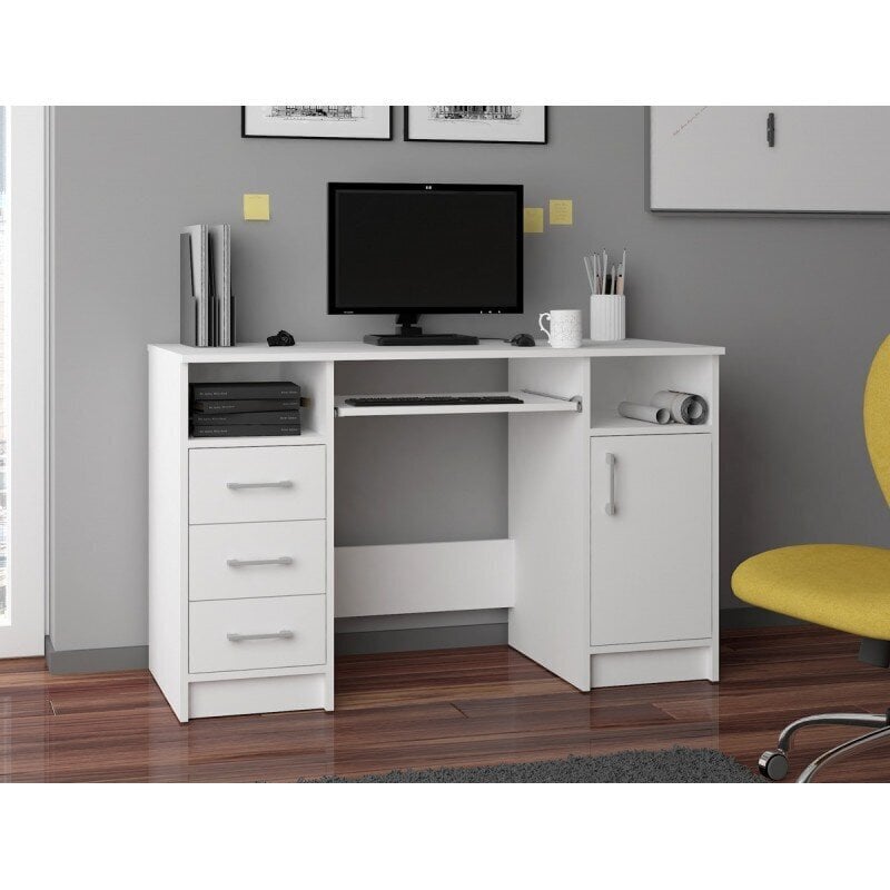Työpöytä NORE Ana, 124 cm, valkoinen hinta ja tiedot | Tietokonepöydät ja työpöydät | hobbyhall.fi