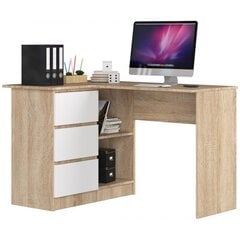 Työpöytä NORE B16, vasen, tammen väri / valkoinen hinta ja tiedot | Tietokonepöydät ja työpöydät | hobbyhall.fi