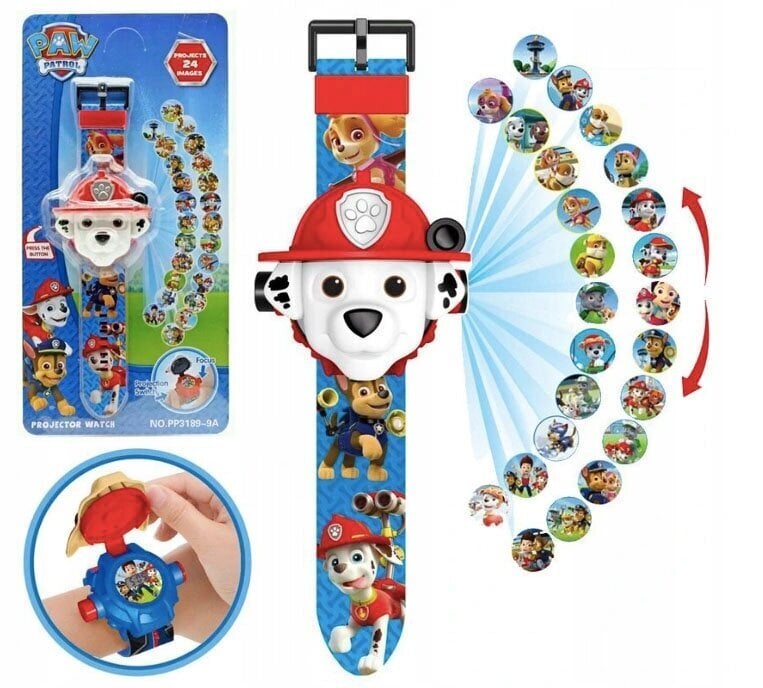 Paw Patrol (Ryhmä Hau) -digitaalikello projektorilla hinta ja tiedot | Kehittävät lelut | hobbyhall.fi