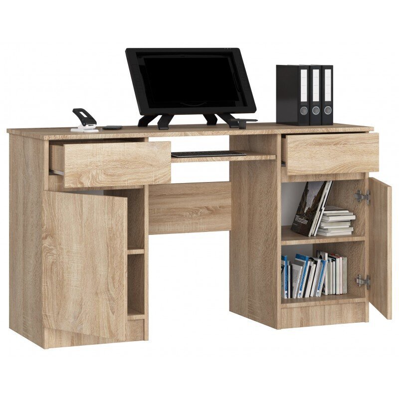 Työpöytä NORE B17, tammen värinen hinta ja tiedot | Tietokonepöydät ja työpöydät | hobbyhall.fi
