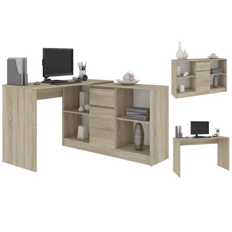 Työpöytä lipastolla NORE B17, tammi hinta ja tiedot | Tietokonepöydät ja työpöydät | hobbyhall.fi