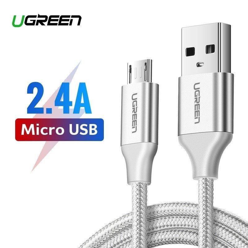 Ugreen US290 mikro-USB-kaapeli, QC 3.0 2.4 A, 1.5 m, valkoinen hinta ja tiedot | Kaapelit ja adapterit | hobbyhall.fi