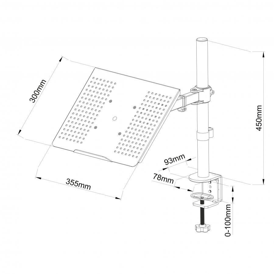 Sbox Desktop LCD-L01, Vesa 100x100, 13”- 27” hinta ja tiedot | Näyttötelineet | hobbyhall.fi