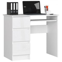 NORE A6, Työpöytä vasen, valkoinen hinta ja tiedot | Tietokonepöydät ja työpöydät | hobbyhall.fi