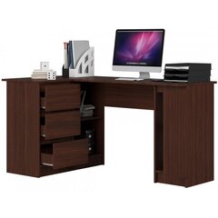 Työpöytä NORE B20, vasen, tummanruskea hinta ja tiedot | Tietokonepöydät ja työpöydät | hobbyhall.fi
