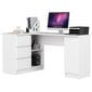 Työpöytä NORE B20, vasen, valkoinen hinta ja tiedot | Tietokonepöydät ja työpöydät | hobbyhall.fi