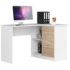 Työpöytä NORE B16, oikeanpuoleinen, valkoinen / tammen väri hinta ja tiedot | Tietokonepöydät ja työpöydät | hobbyhall.fi