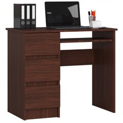 Työpöytä NORE A6, vasen, tummanruskea hinta ja tiedot | Tietokonepöydät ja työpöydät | hobbyhall.fi