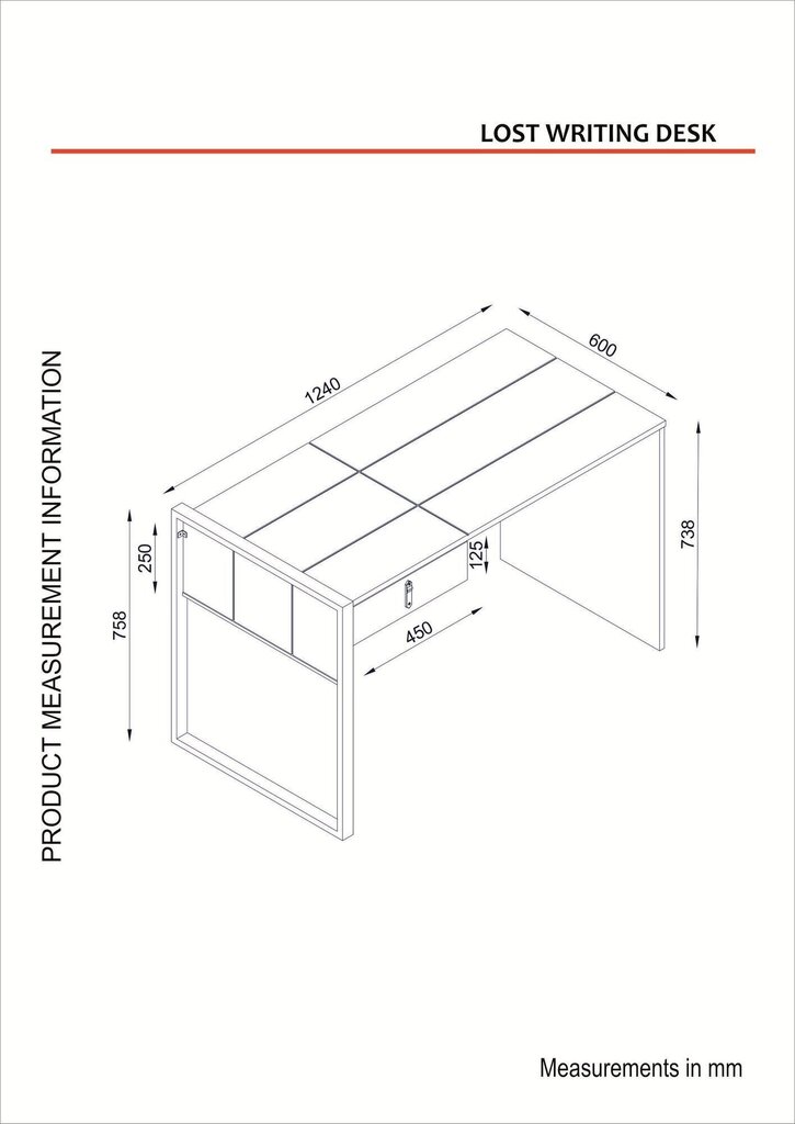 Kirjoituspöytä Kalune Design Lost, ruskea hinta ja tiedot | Tietokonepöydät ja työpöydät | hobbyhall.fi