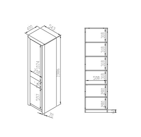 Vaatekaappi Castel 03P hinta ja tiedot | Kaapit | hobbyhall.fi