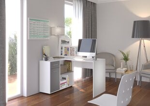 Kirjoituspöytä Adrk Furniture Saulo, valkoinen/harmaa.. hinta ja tiedot | Tietokonepöydät ja työpöydät | hobbyhall.fi