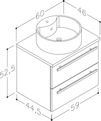 Kylpyhuonekaappi pesuallas ja pöytä 60 cm, musta hinta ja tiedot | Kylpyhuonekaapit | hobbyhall.fi