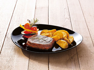 Lautanen Luminarc Steak Friends Time Musta, 30x26 cm hinta ja tiedot | Astiat | hobbyhall.fi