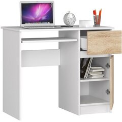 Kirjoituspöytä NORE Pixel, valkoinen / tammi. hinta ja tiedot | Tietokonepöydät ja työpöydät | hobbyhall.fi