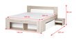 Sänky Milo 08 140x200 cm, valkoinen/ruskea hinta ja tiedot | Sängyt | hobbyhall.fi