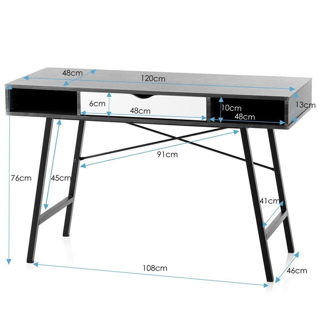 Työpöytä Kayl 120x48x76 cm, tammi hinta ja tiedot | Tietokonepöydät ja työpöydät | hobbyhall.fi