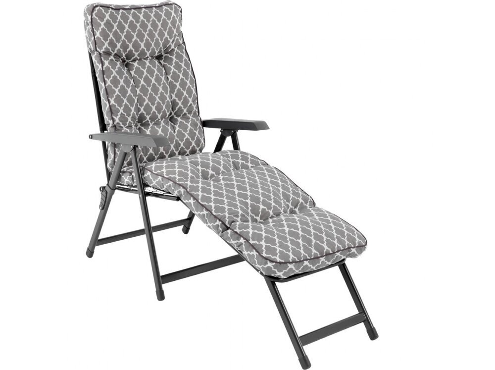 Lepotuoli Patio Lena Lounger, harmaa/valkoinen hinta ja tiedot | Aurinkotuolit | hobbyhall.fi