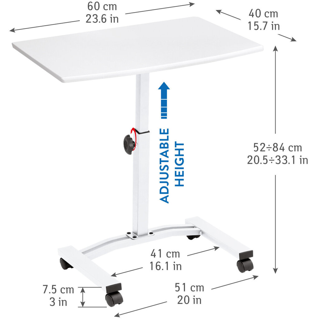 Kannettavan tietokoneen työpöytä Tatkraft Cheer, valkoinen hinta ja tiedot | Tietokonepöydät ja työpöydät | hobbyhall.fi