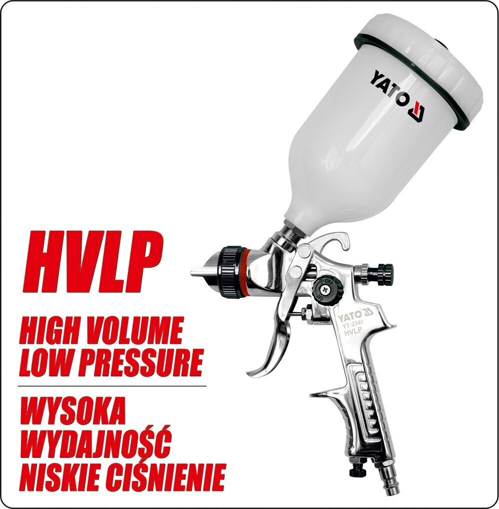 Ruiskupistooli HVLP 0,6L, d-1.5 mm Yato (YT-2341) hinta ja tiedot | Maaliruiskut | hobbyhall.fi