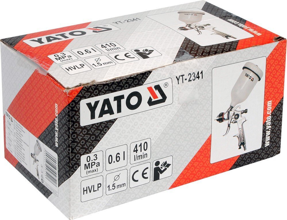Ruiskupistooli HVLP 0,6L, d-1.5 mm Yato (YT-2341) hinta ja tiedot | Maaliruiskut | hobbyhall.fi