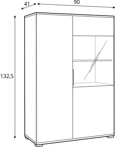 Vitriinit BRW Zele REG1W1D, ruskea hinta ja tiedot | Vitriinit | hobbyhall.fi