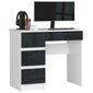 NORE A7 -työpöytä, vasen, valkoinen/harmaa hinta ja tiedot | Tietokonepöydät ja työpöydät | hobbyhall.fi