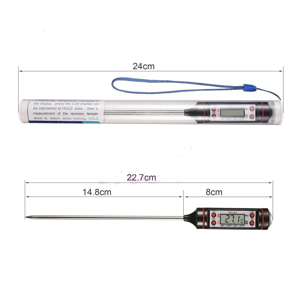 Digitaalinen lämpömittari ruoan ja nesteiden lämpötilan mittaamiseen hinta ja tiedot | Muut keittiökoneet | hobbyhall.fi